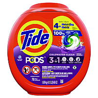 Tide PODS Laundry Detergent, Spring Meadow, 66 oz Tub, 76 Pacs/Tub (PGC09166EA)