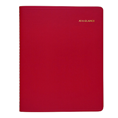 AT-A-GLANCE Fashion Monthly Planner, 11 x 9, Red/Gold Cover, 15-Month: Jan 2024 to March 2025 (702501324)