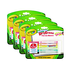 Crayola Tank Dry Erase Markers, Fine Bullet Tip, Assorted Colors, 6/Pack (CYO985906)