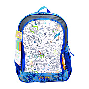 Crayola Color-Your-Own Backpack, Oceanfront, 15 x 5 x 16, Blue/Black (CYOB23CL56806ST)