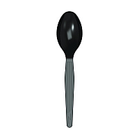 Dixie Mediumweight Polystyrene Wrapped Cutlery, Teaspoon, Black, 1,000/Carton (DXETM53C1)