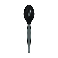 Dixie Mediumweight Polystyrene Wrapped Cutlery, Teaspoon, Black, 1,000/Carton (DXETM53C1)