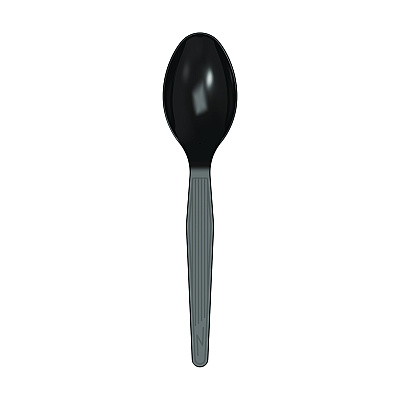 Dixie Mediumweight Polystyrene Wrapped Cutlery, Teaspoon, Black, 1,000/Carton (DXETM53C1)