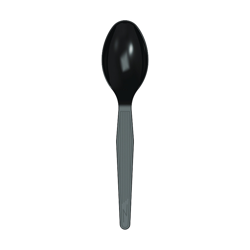 Dixie Mediumweight Polystyrene Wrapped Cutlery, Teaspoon, Black, 1,000/Carton (DXETM53C1)