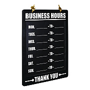 General Printing & Design Business Hours Indoor/Outdoor Hanging Chalkboard, 10 x 0.38 x 20.75, Black/White (EXOEGPHD0311AS)