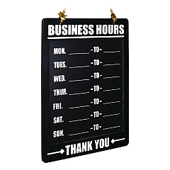 General Printing & Design Business Hours Indoor/Outdoor Hanging Chalkboard, 10 x 0.38 x 20.75, Black/White (EXOEGPHD0311AS)