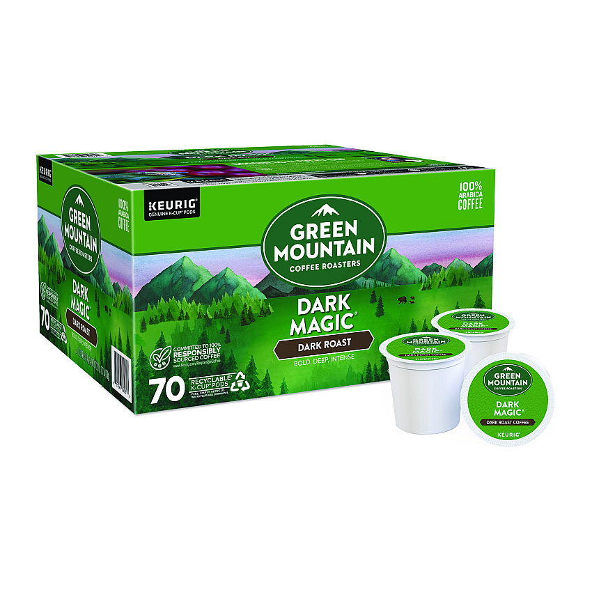 Green Mountain Coffee Roasters Roasters Roasters Dark Magic Extra Bold Coffee K-Cups, Regular, 70/Box (GMT5000373740)
