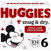 Huggies Sung and Dry Diapers, Size 6, 35+ lbs, 104/Carton (56459)