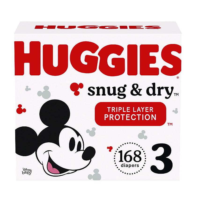Huggies Snug and Dry Diapers, Size 3, 16 lbs to 28 lbs, 168/Carton (KCC51520)