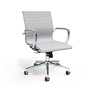 Union & Scale Everell Fabric Managers Chair, Supports up to 275 lb, 16.4" to 20.1" Seat Height, Heather Gray Seat/Back, Chrome Base (UOSUN53279CC)