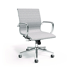 Union & Scale Everell Fabric Managers Chair, Supports up to 275 lb, 16.4" to 20.1" Seat Height, Heather Gray Seat/Back, Chrome Base (UOSUN53279CC)