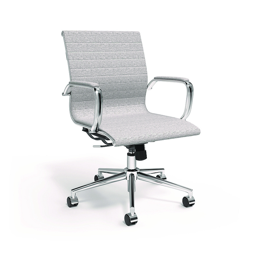 Union & Scale Everell Fabric Managers Chair, Supports up to 275 lb, 16.4" to 20.1" Seat Height, Heather Gray Seat/Back, Chrome Base (UOSUN53279CC)