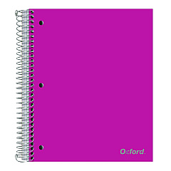 Oxford Three-Subject Notebook, 3 Subject, College Rule, Randomly Assorted Cover Color, (150) 11 x 9 Sheets (OXF10586)