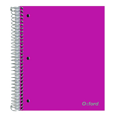Oxford Three-Subject Notebook, 3 Subject, College Rule, Randomly Assorted Cover Color, (150) 11 x 9 Sheets (OXF10586)