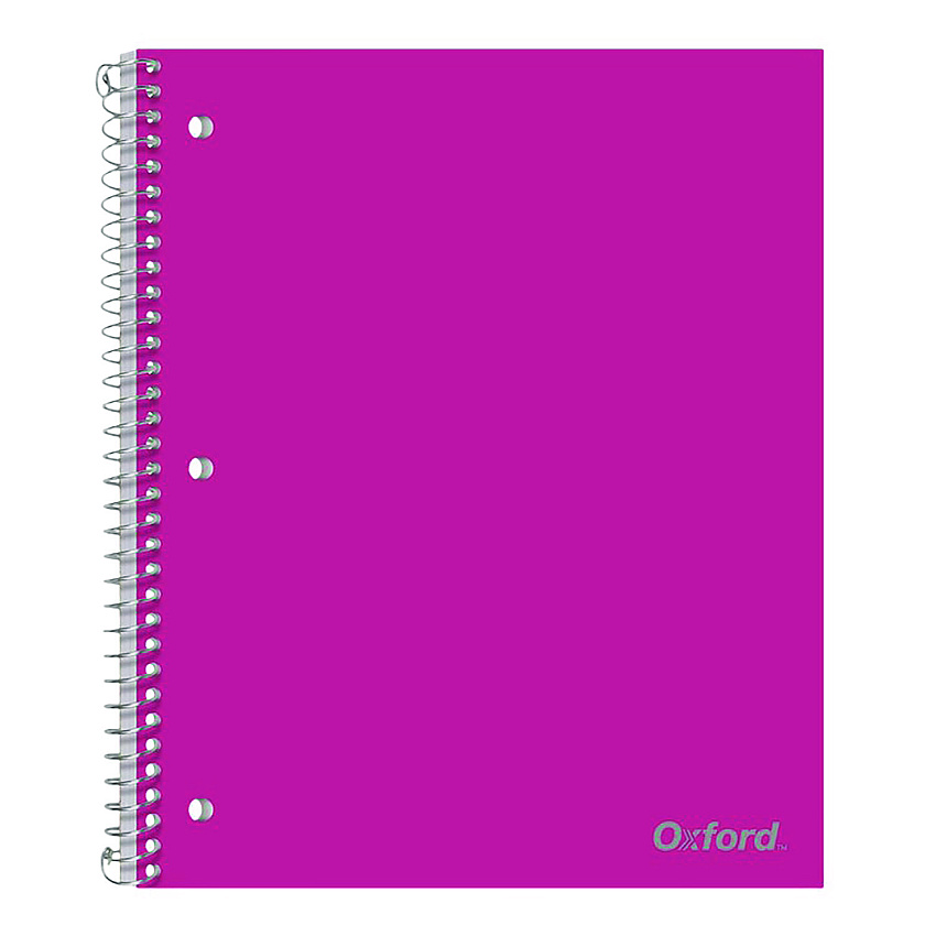Oxford Poly One-Subject Notebook, 1 Subject, College Rule, Randomly Assorted Cover Color, (100) 11 x 9 Sheets (OXF10590)