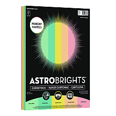 Astrobrights Color Cardstock -"Punchy Pastels" Assortment, 65 lb Cover Weight, 8.5 x 11, Assorted, 100/Pack (WAU91786)
