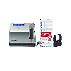 Pyramid Technologies 3500 Smart Site Punch Card Time Clock System, DC Powered Operation, Light Gray (PTI3500SS)