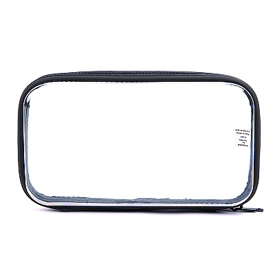 Pep Rally Pencil Pouch, 9.25" x 2.17" x 5.12", Clear/Black (61748)