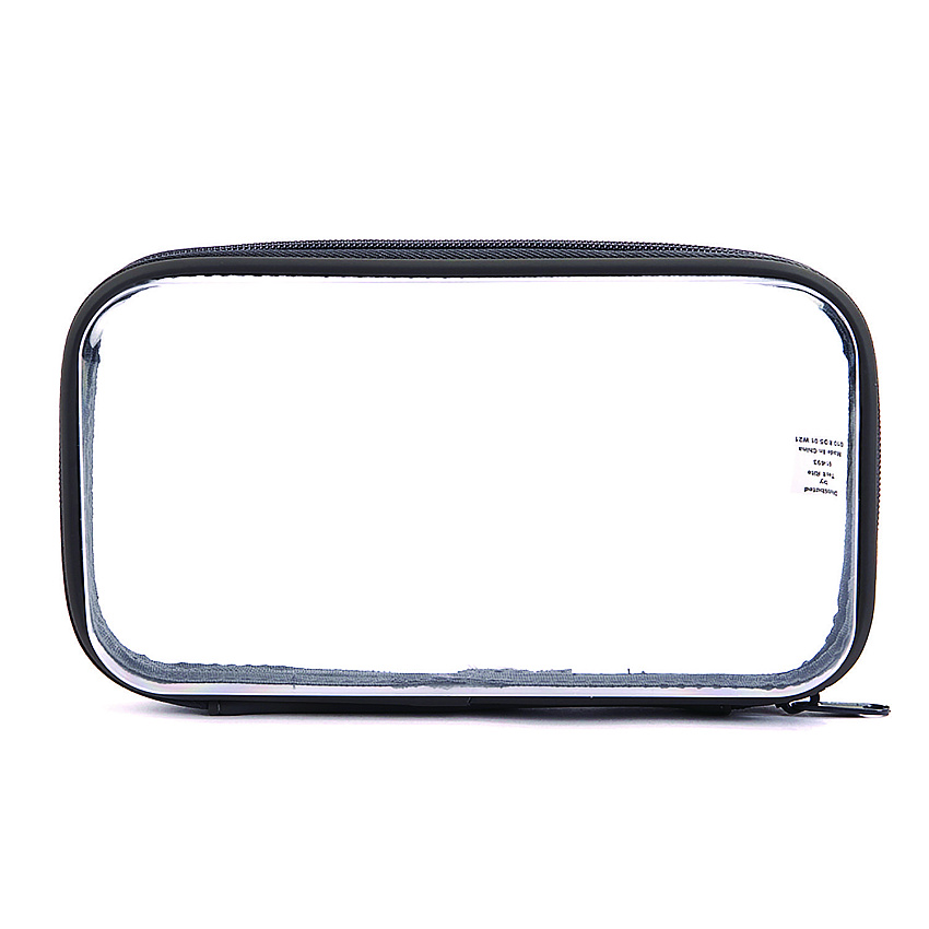 Pep Rally Pencil Pouch, 9.25" x 2.17" x 5.12", Clear/Black (61748)