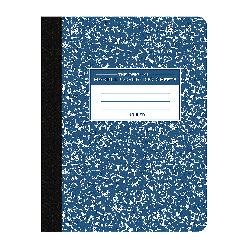 Roaring Spring Hardcover Marble Composition Book, Unruled, Blue Marble Cover, (100) 9.75 x 7.5 Sheets (ROA77261)