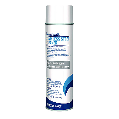 Boardwalk Stainless Steel Cleaner and Polish, Lemon, 18 oz Aerosol Spray (BWK347AEA)
