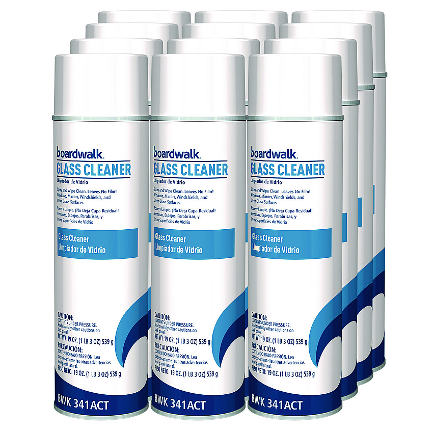 Boardwalk Glass Cleaner, Sweet Scent, 18.5 oz. Aerosol Spray, 12/Carton (BWK341ACT)