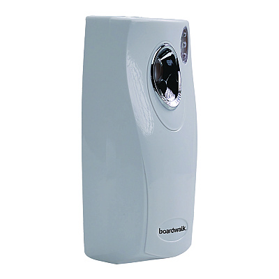 Boardwalk Classic Metered Air Freshener Dispenser, 4" x 3" x 9.5", White (BWK908)