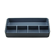 Advantus Fusion Five-Compartment Plastic Accessory Holder, Plastic, 12.25 x 6 x 2, Black/Gray (AVT37682)