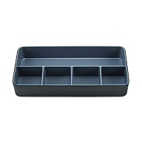 Advantus Fusion Five-Compartment Plastic Accessory Holder, Plastic, 12.25 x 6 x 2, Black/Gray (AVT37682)
