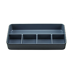 Advantus Fusion Five-Compartment Plastic Accessory Holder, Plastic, 12.25 x 6 x 2, Black/Gray (AVT37682)