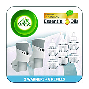 Air Wick Plug-in Scented Oil Starter Kit, Fresh Linen, 0.67 oz, 8/Pack (RAC01914CT)