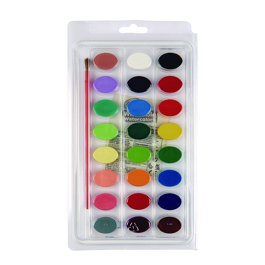 Crayola Washable Watercolor Paint, 24 Assorted Colors, Palette Tray (CYO530524)