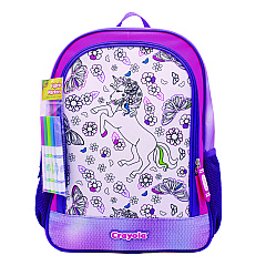 Crayola Color-Your-Own Backpack, Mystical Unicorn, 15 x 5 x 16, Pink/Purple (CYOB23CL56804ST)