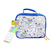 Crayola Color-Your-Own Lunch Bag with Marker Set, Oceanfront, 9.5 x 3.5 x 7.5, Blue Camo (CYOB23CL56807ST)