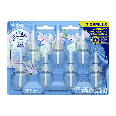 Glade Plugins Scented Oil Refill, Clean Linen, 0.67, 7/Pack (SJN350781)
