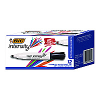 BIC Intensity Low Odor Chisel Tip Dry Erase Marker, Broad Chisel Tip, Assorted Colors, Dozen (BICGDEM11MAAST)