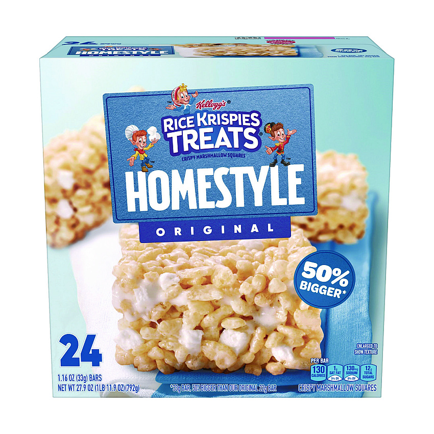 Kellogg's Rice Krispies Treats Homestyle Original Cereal Bar, 1.16 Bar, 24/Box (KEBKEE27140)