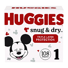 Huggies Snug and Dry Diapers, Size 1, 8 lbs to 14 lbs, 108/Carton (56432)