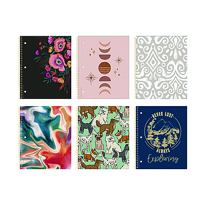 Roaring Spring Studio Series Notebook, 1-Subject, College Rule, Assorted Cover Set 3, (70) 11 x 9 Sheets (ROA11323)