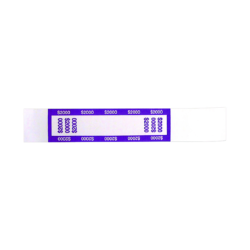 CONTROLTEK Currency Straps, $20 Bill, $2,000, Self-Adhesive, 1,000/Pack (CNK560021)