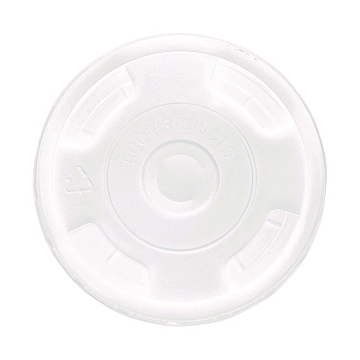 Eco-Products BlueStripe Recycled Content Cold Cup Flat Lids, Fits 9 oz to 24 oz Cups, Clear, 100/Pack, 10 Packs/Carton (ECOEPCRFL)