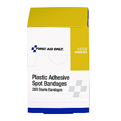 First Aid Only Plastic Spot Adhesive Bandages, 0.88" Dia, 200/Pack (FAO91250020)