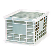 IRIS File Storage Durable Plastic Crate, 13.88 x 17.13 x 10.5, Clear (IRS270011200308)