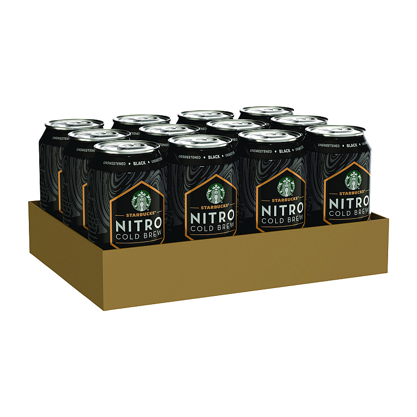 Starbucks Nitro Cold Brew Coffee, Black Unsweetened, 9.6 oz Can, 12/Carton (SBKPEP19286)
