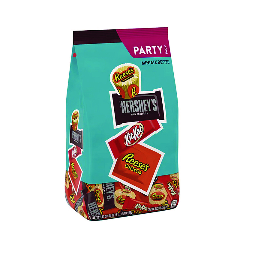 Hershey's Party Pack Miniatures Milk Chocolate Variety, Assorted, 33.38 oz Bag (HRS20243)