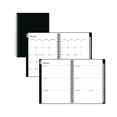 Blue Sky Enterprise Weekly/Monthly Notes Planner, 8.63" x 5.88", Black Cover, 12-Month (Jan to Dec): 2026 (131793)