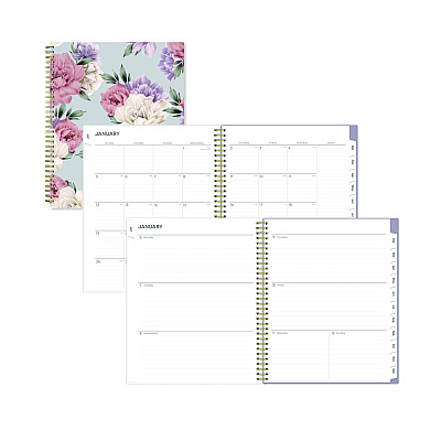 Blue Sky Tula Weekly/Monthly Planner, Floral Artwork, 11" x 8.5", Purple/Pink/White Cover, 12-Month (Jan to Dec): 2026 (143971)