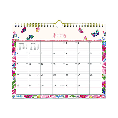 Blue Sky Fly By Monthly Wall Calendar, Butterflies Artwork, 11" x 8.75", Cream/Pink/Blue Sheets, 12-Month (Jan to Dec): 2026 (148643)