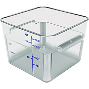 Carlisle Squares Polycarbonate Food Storage Container, 12 qt, 11.13 x 11.13 x 8.25, Clear, Plastic (CFS1195407)