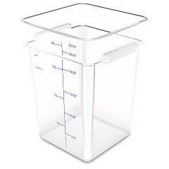 Carlisle Squares Polycarbonate Food Storage Container, 22 qt, 11 13 x 11.13 x 15.72, Clear, Plastic (CFS1195607)